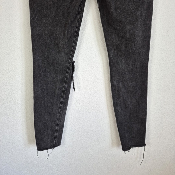 We The Free Jeans Womens 26 Black Distressed Mid Rise Button Fly Ladies Pants - Picture 14 of 16